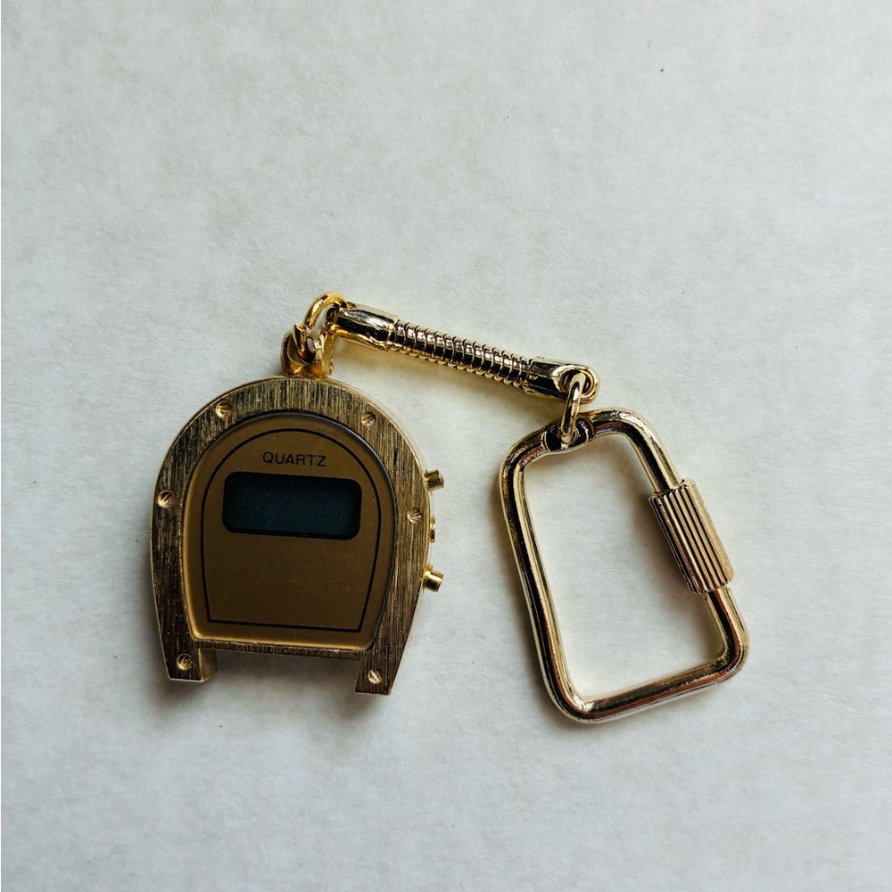 Gold Quartz LED Keychain with Carabiner